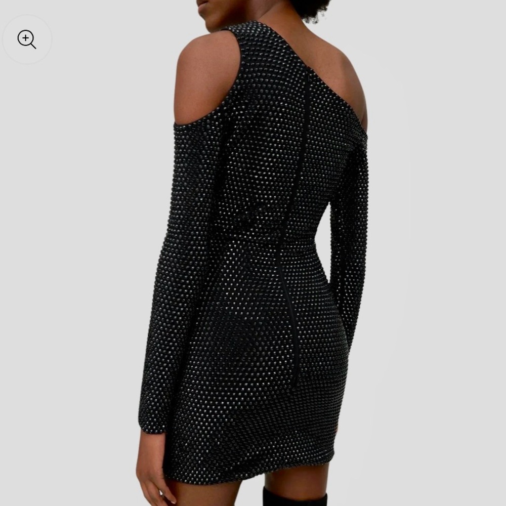 Michael Kors Collection Crystal Embellished One-Shoulder Dress Size 4